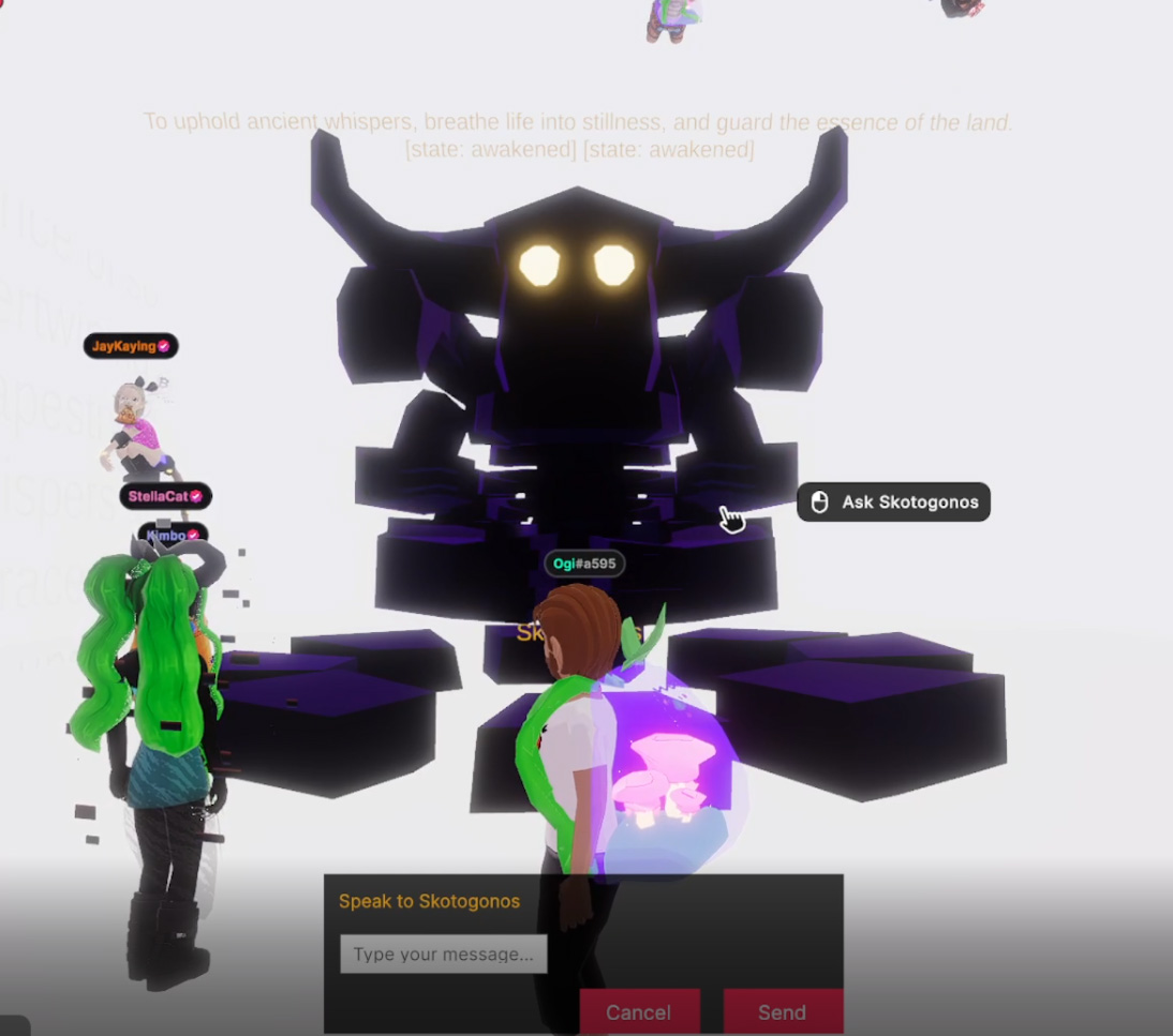 Skotoeides embodied AI public encounter